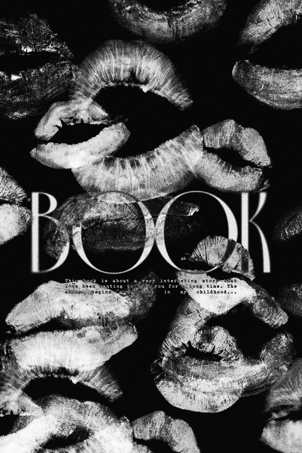 Обложка «Ink Kisses»: светлые отпечатки губ наслаиваются на густой чёрный фон.