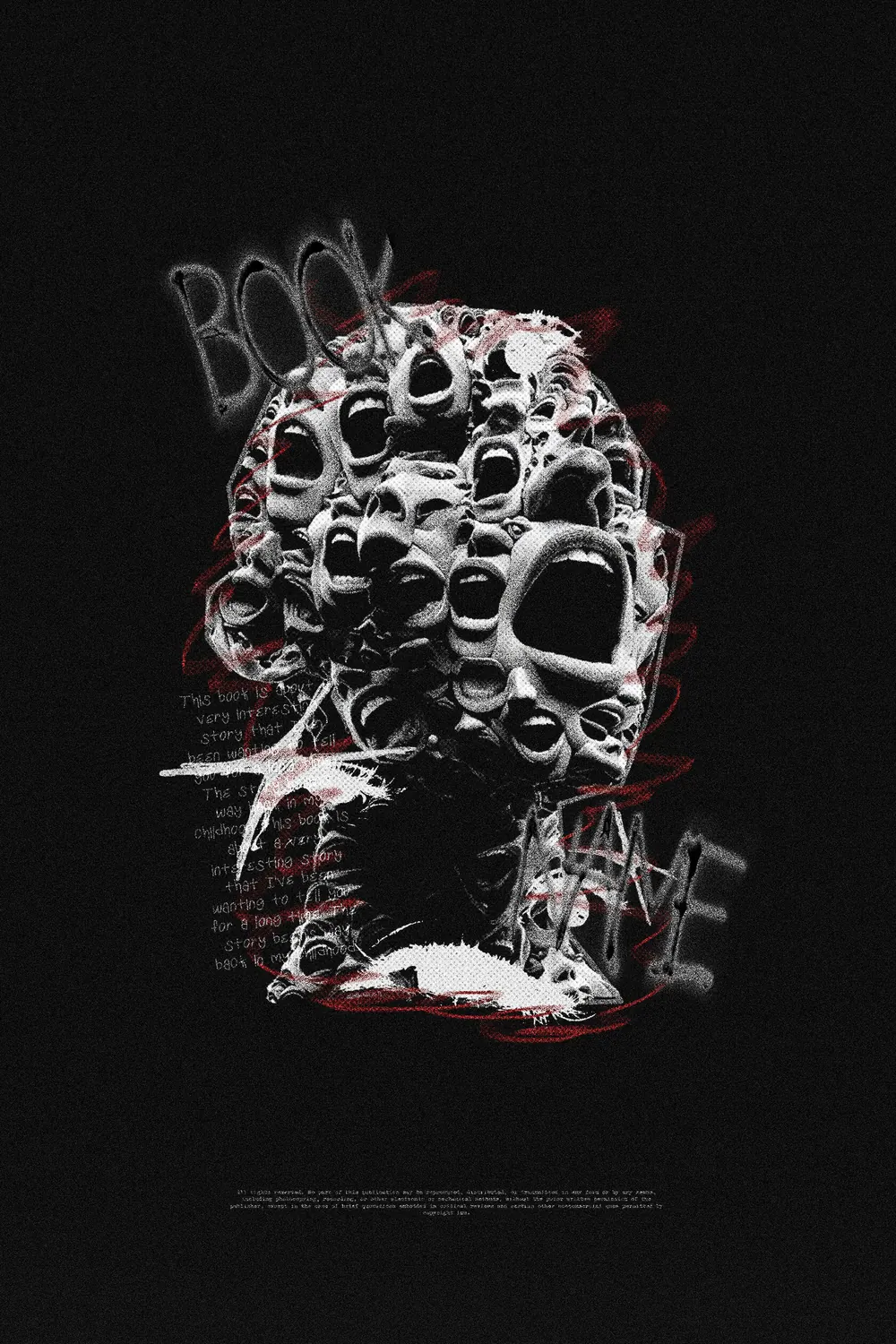 Обложка «Collective Scream»: множество маленьких кричащих лиц складывается в одну тёмную голову.
