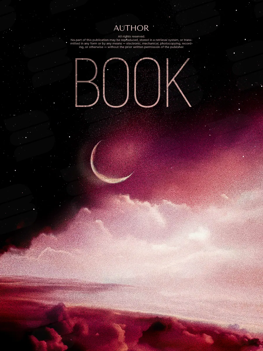 Обложка «Celestial Dream»: тонкий месяц висит над розовыми облаками и тёмным горизонтом.
