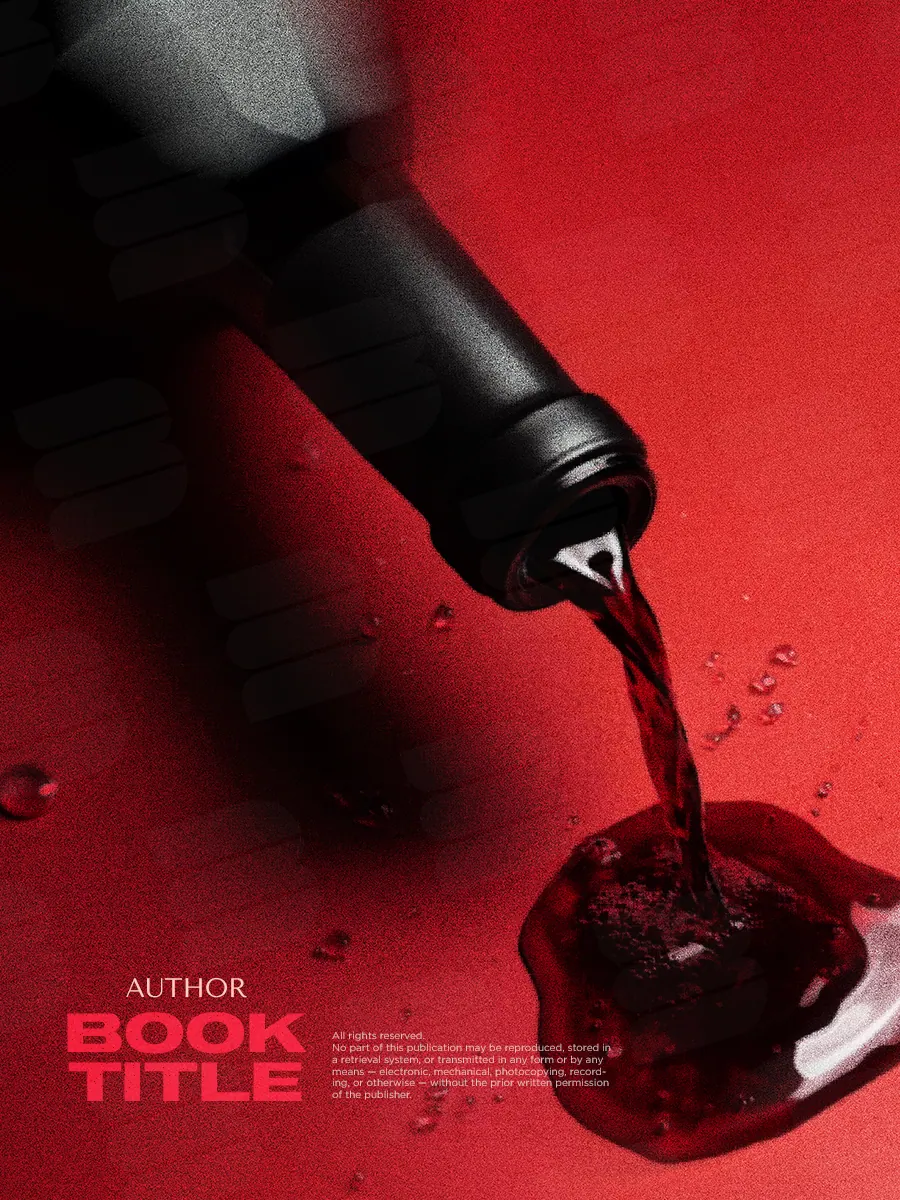 Обложка «Red Passion»: из чёрной бутылки льётся красная жидкость в бокал на алом фоне.
