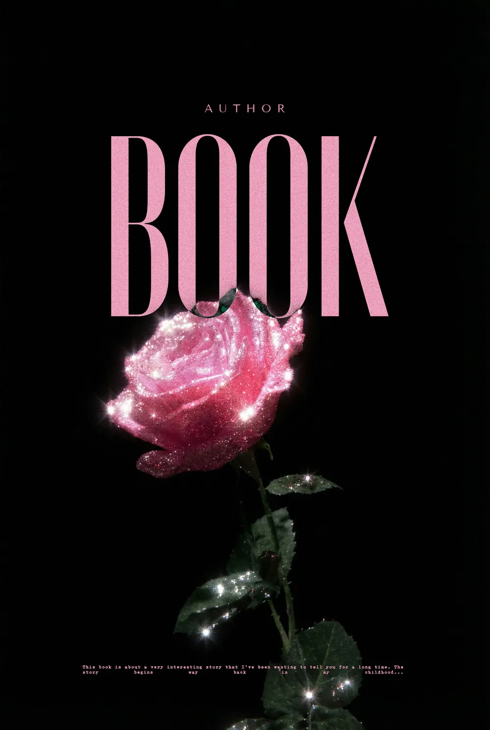 Обложка «Sparkling Petals»: розовый цветок с сияющими лепестками выделяется на глубоком чёрном фоне.