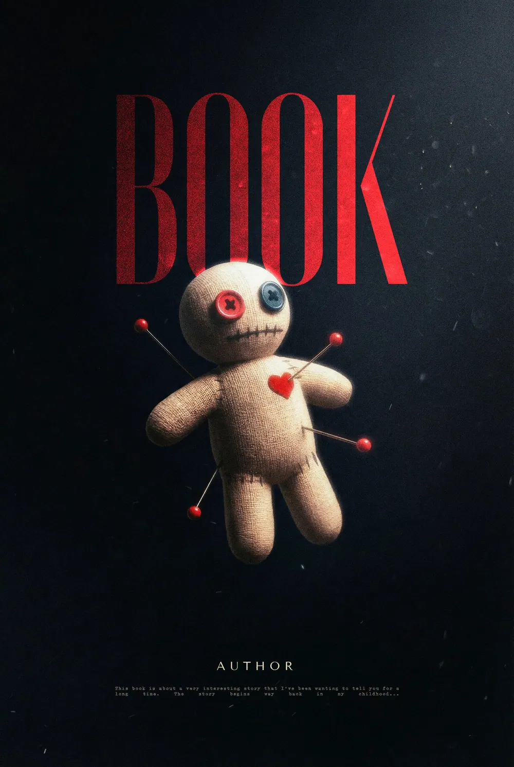 Обложка «Voodoo Oath»: небольшая кукла с красными деталями парит на чёрном фоне.