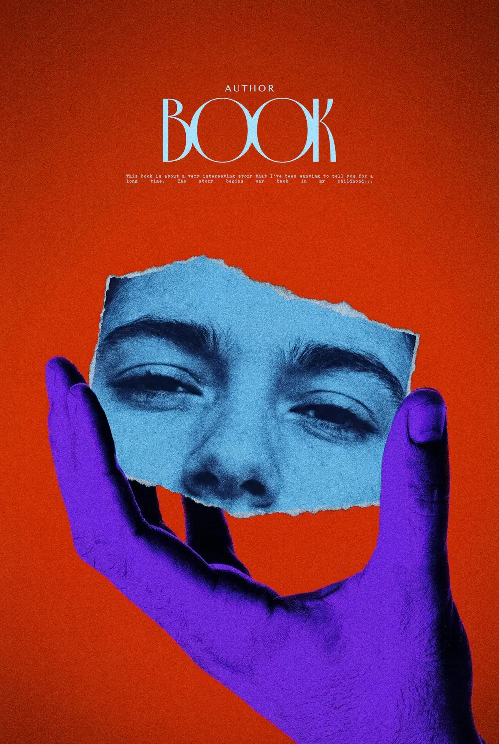 Обложка «Cyan Fragment»: фиолетовая рука держит синий фрагмент лица на ярком оранжевом фоне.