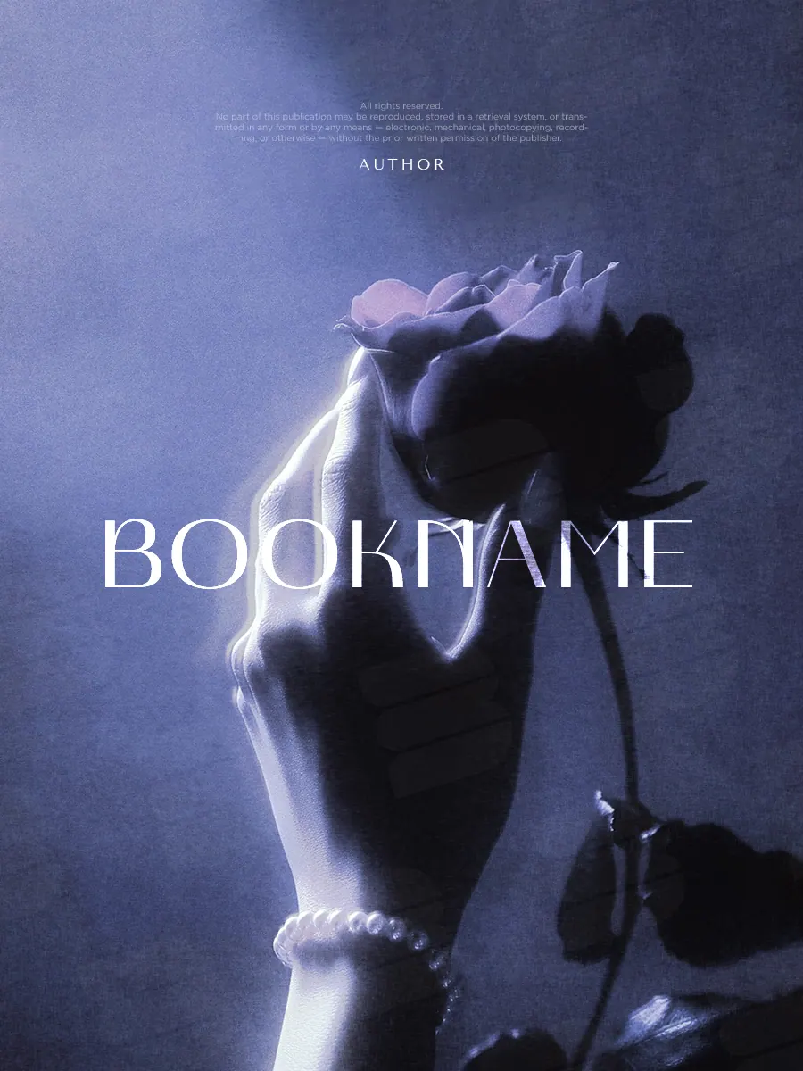 Обложка «Thorns of Tenderness»: рука держит тёмную розу в холодном сиреневом свете.